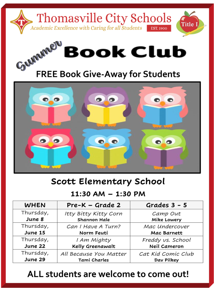 Scott Elementary Summer Book Club
