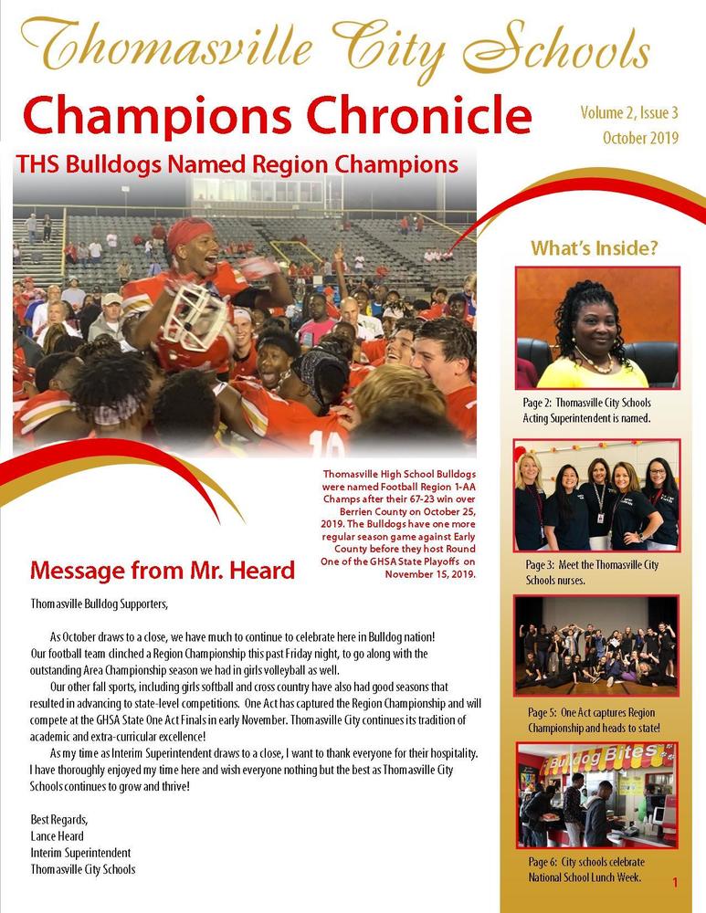 October Champions Chronicle Newsletter