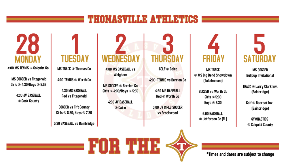 THS Athletics Schedule