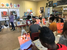 Students Learn from Plantation Wildlife Art Festival Artist
