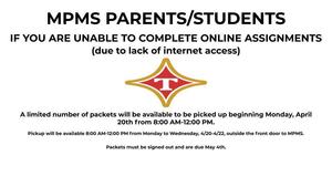 Packets For Students without Chromebooks or Internet Access