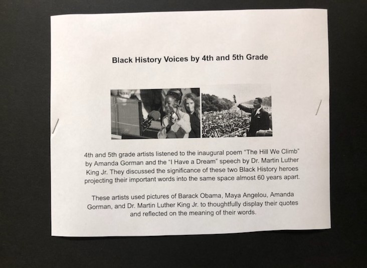 Ms. Groover's Art classes studied Black History.